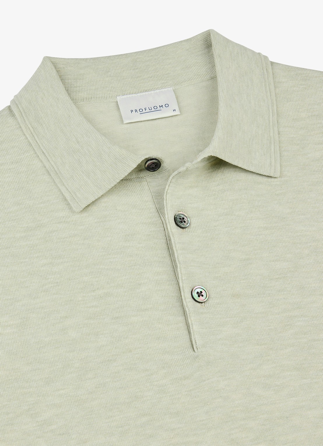 Profuomo Luxury basic polo in lyocell blend - detail 6 lichtgroen