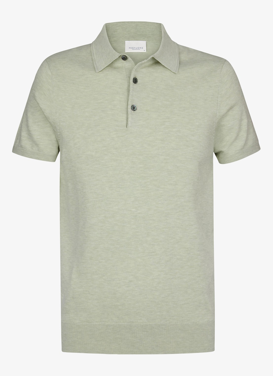 Profuomo Luxury basic polo in lyocell blend - voorkant lichtgroen