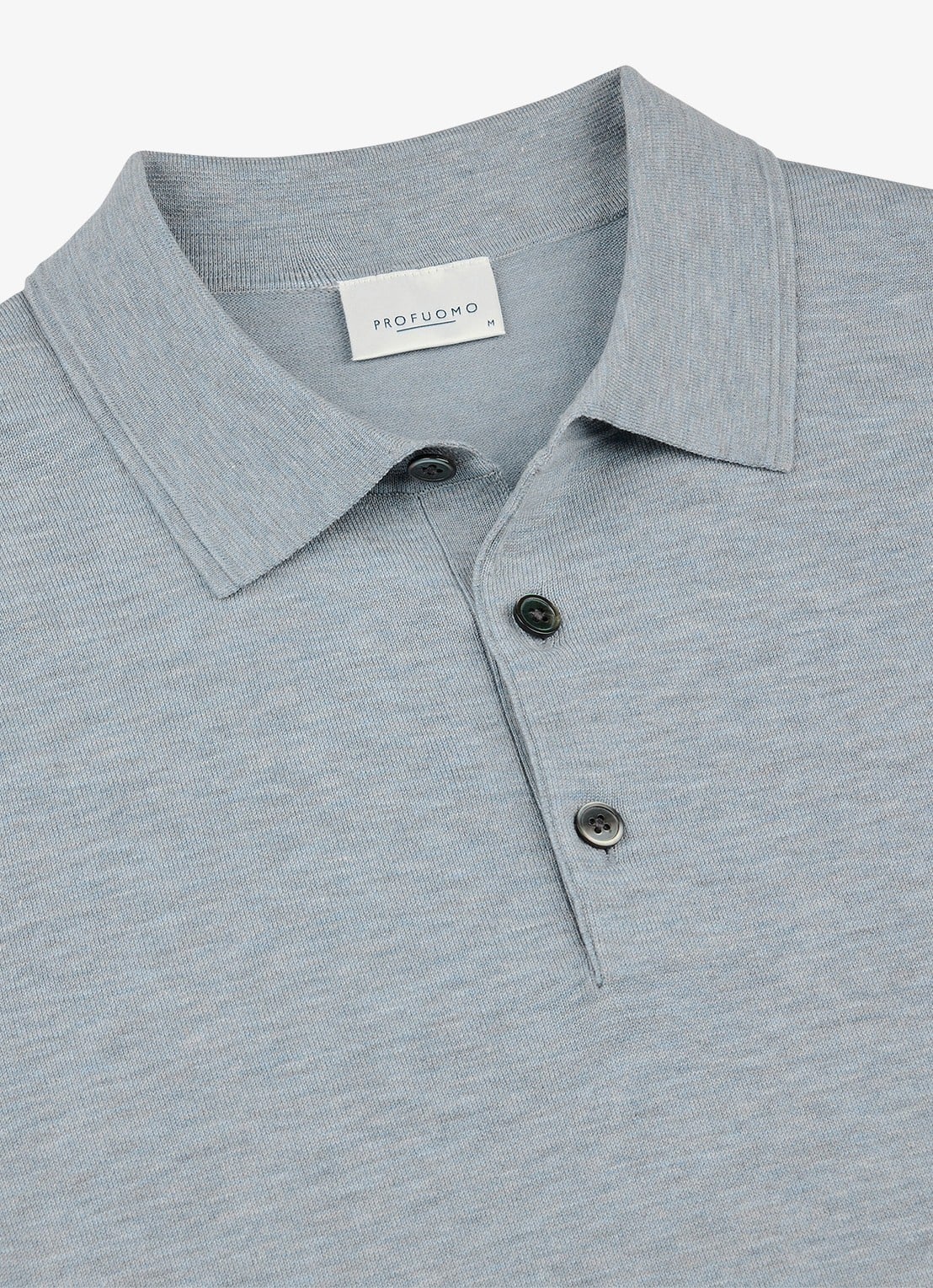 Profuomo Luxury basic polo in lyocell blend - detail 6 blauw