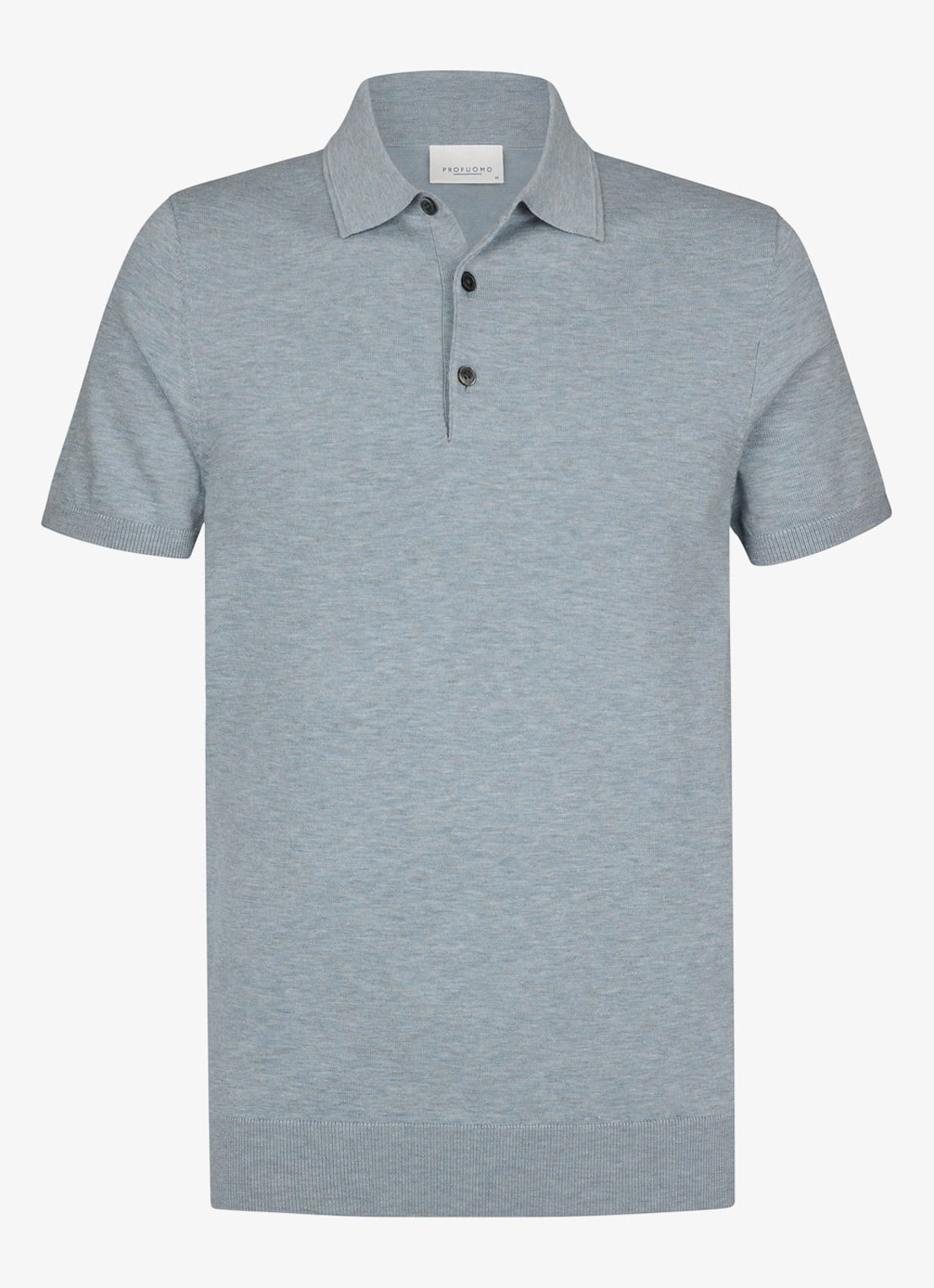 Profuomo Luxury basic polo in lyocell blend - voorkant blauw