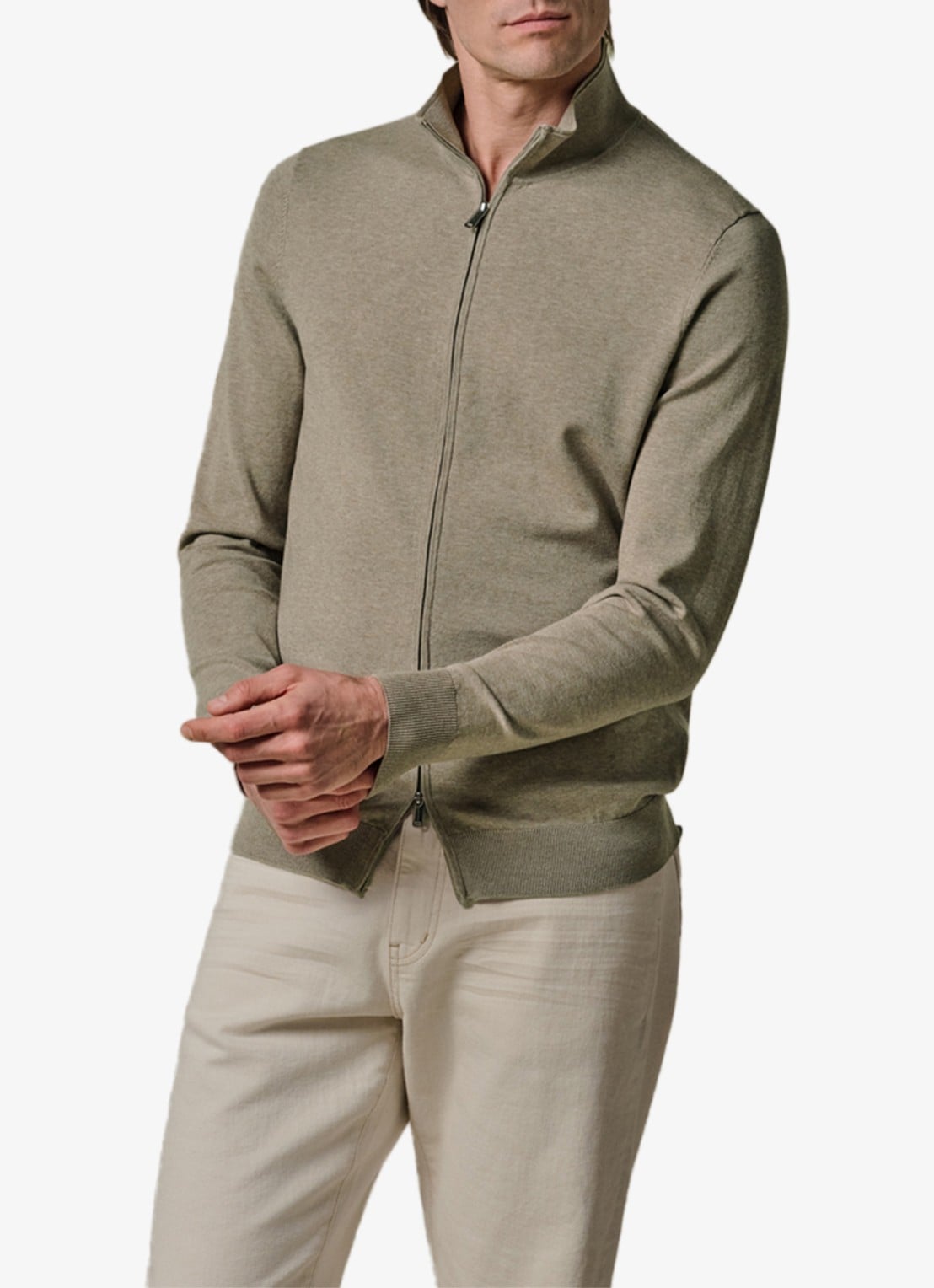 Profuomo Luxury fijngebreid vest  - detail 2 beige