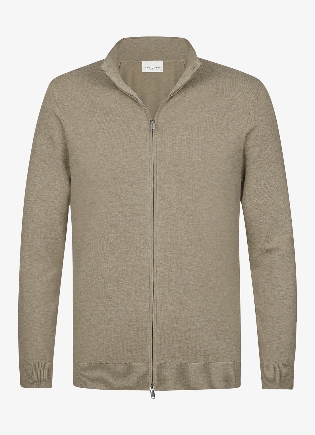 Profuomo Luxury fijngebreid vest  - voorkant 5 beige