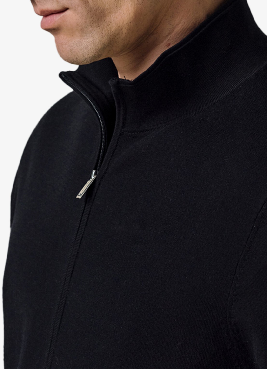 Profuomo Luxury fijngebreid vest  - detail 6 donkerblauw