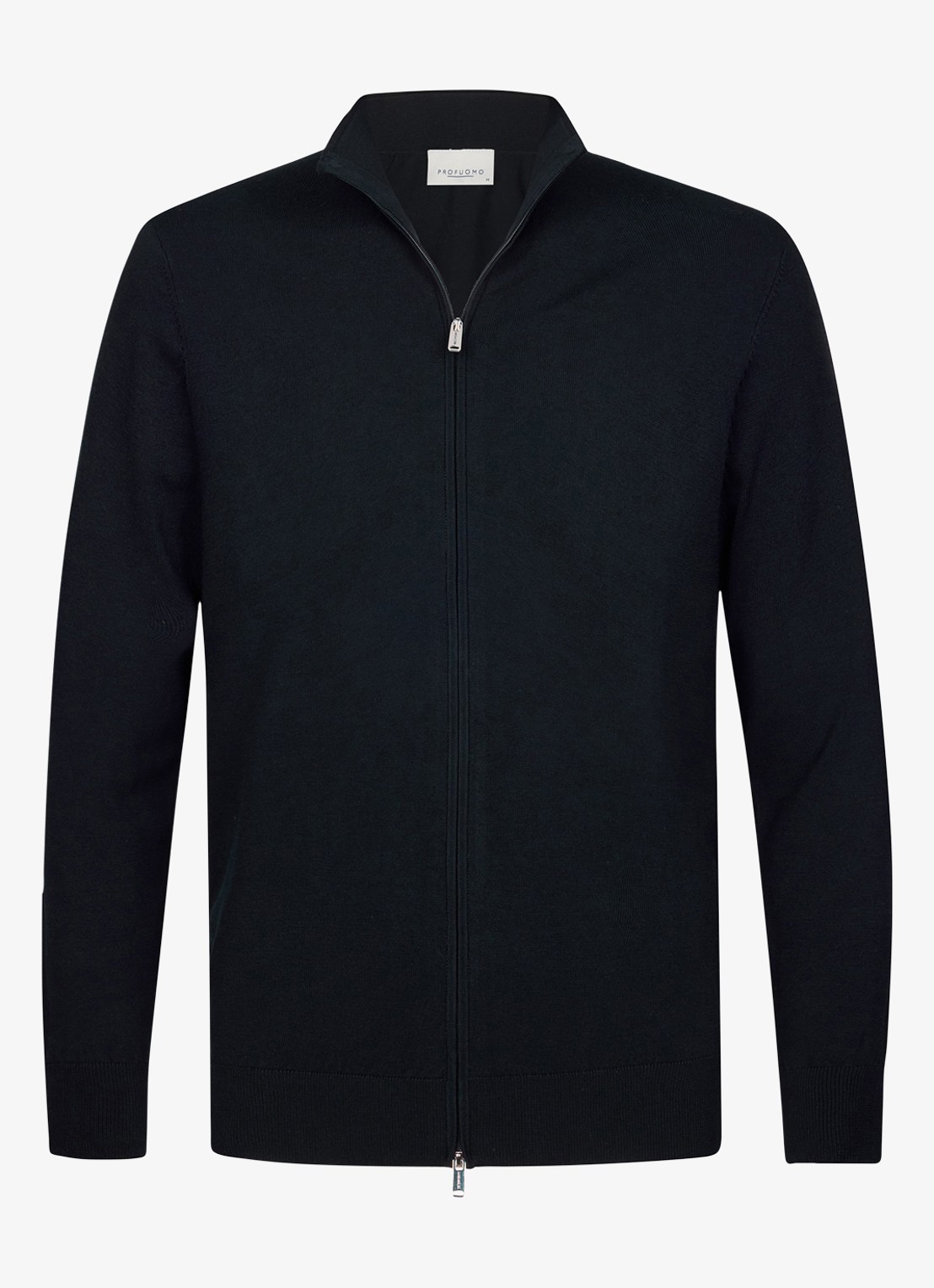 Profuomo Luxury fijngebreid vest  - voorkant donkerblauw