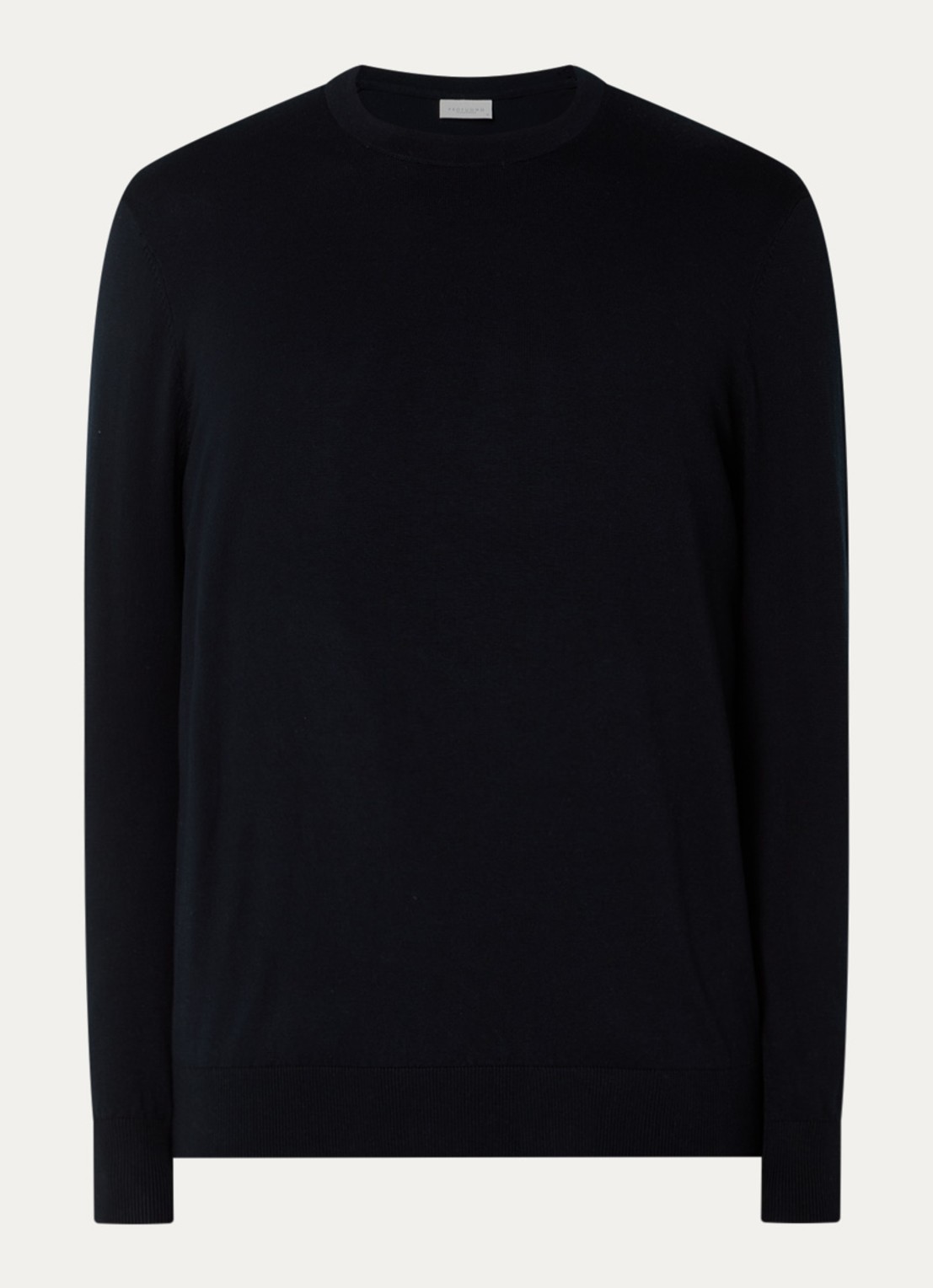 Profuomo Luxury fijngebreide pullover  - voorkant donkerblauw