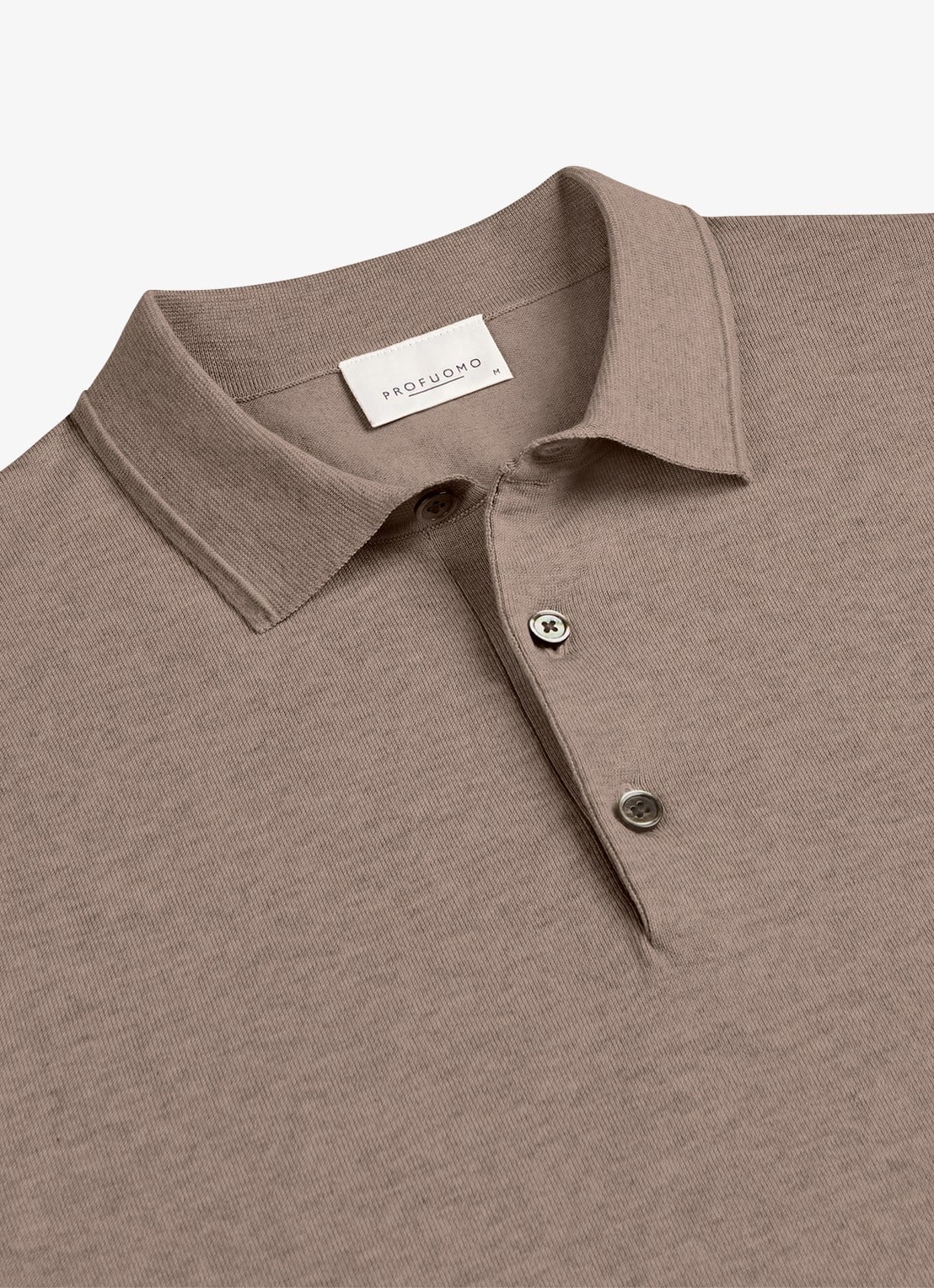 Profuomo Luxury regular fit polo met gemêleerd dessin - detail 5 beige