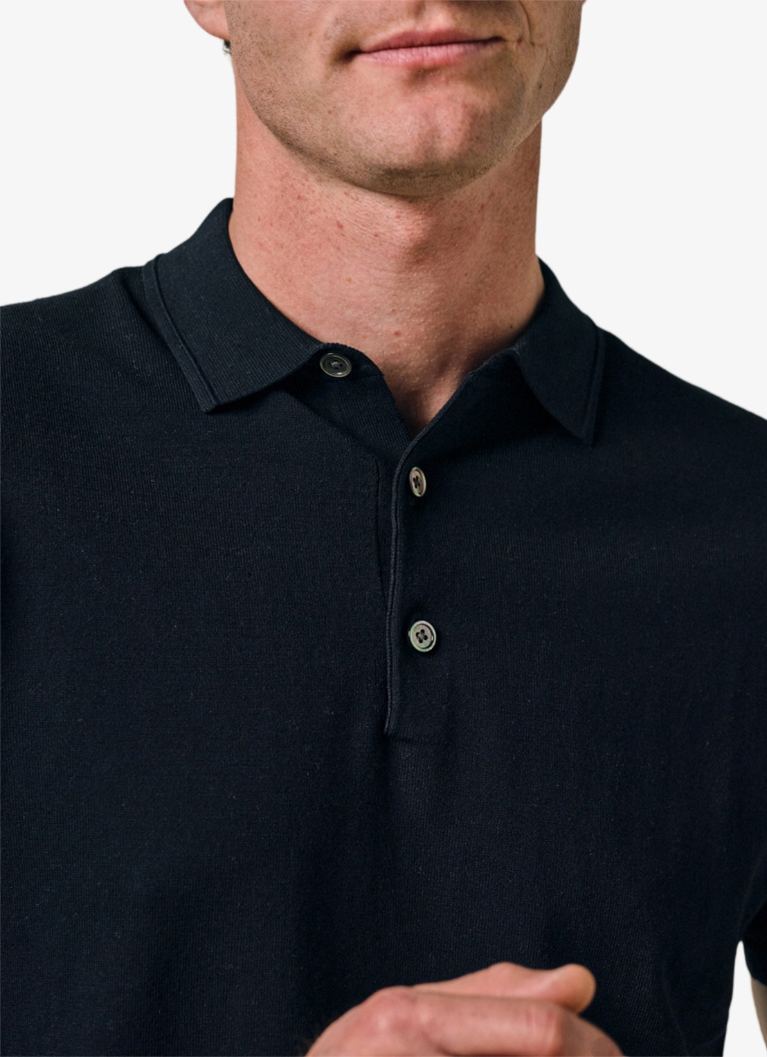 Profuomo Luxury regular fit polo met gemêleerd dessin - detail 4 donkerblauw