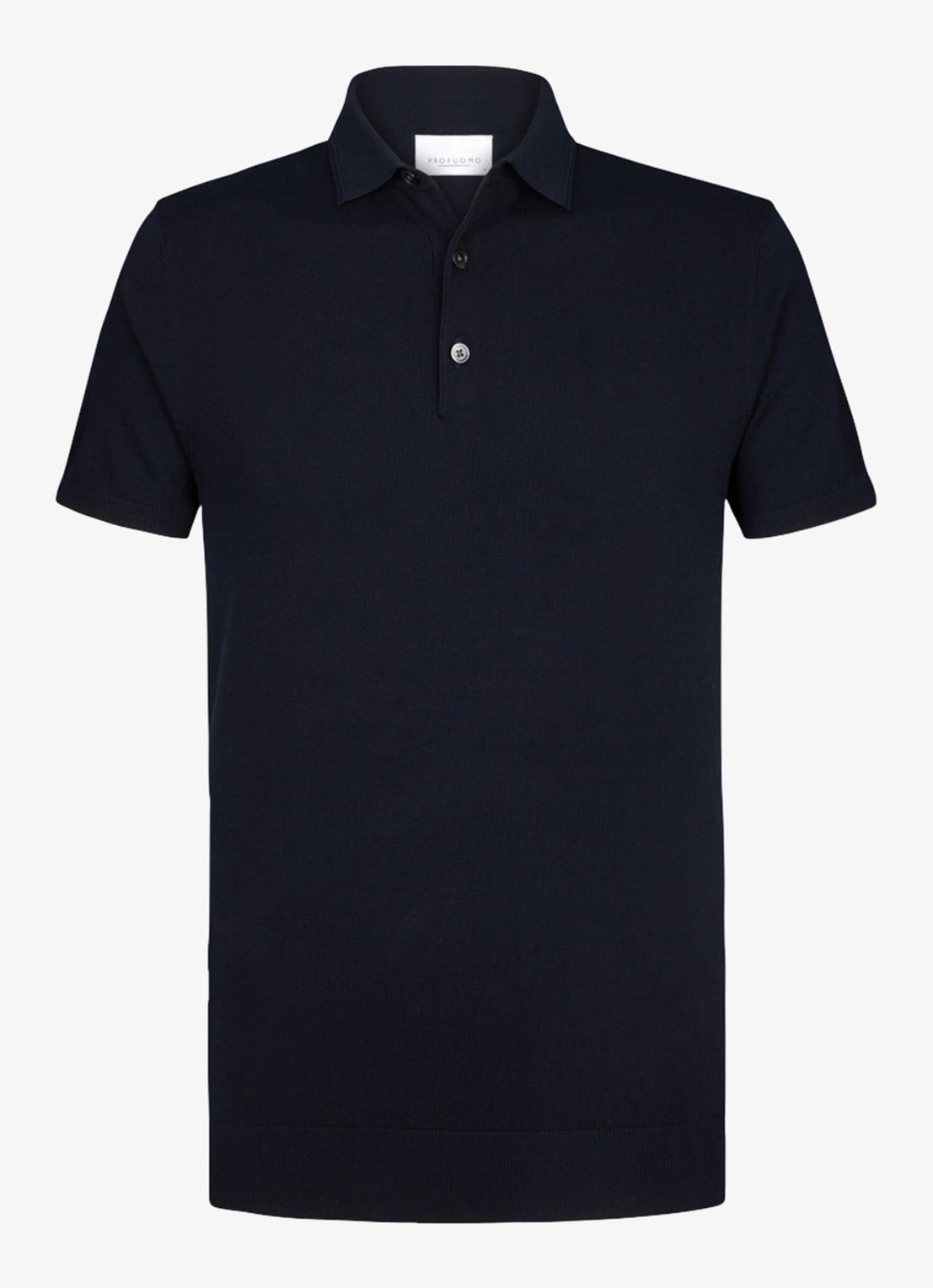 Profuomo Luxury regular fit polo met gemêleerd dessin - voorkant donkerblauw