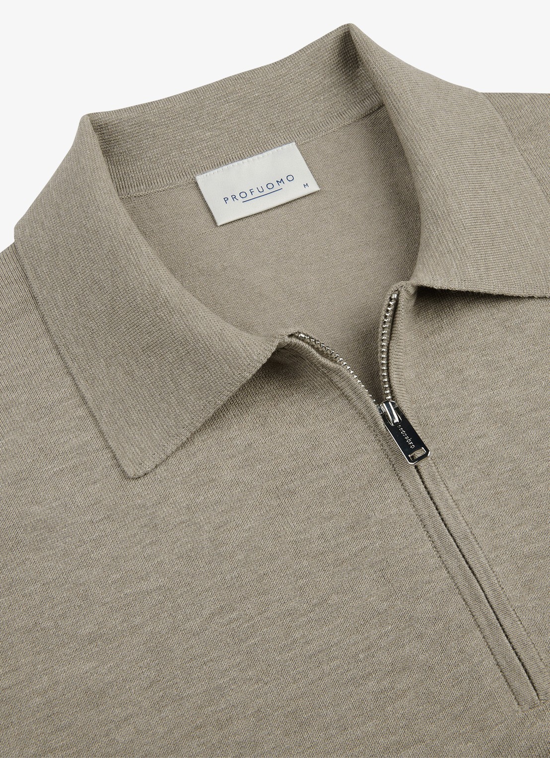 Profuomo Luxury regular fit polo met halve rits - detail 5 beige