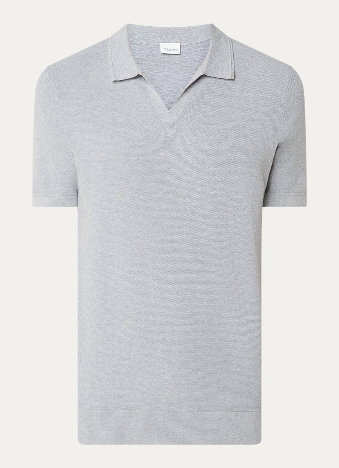 Profuomo Luxury regular fit polo   - voorkant 2 lichtgrijs