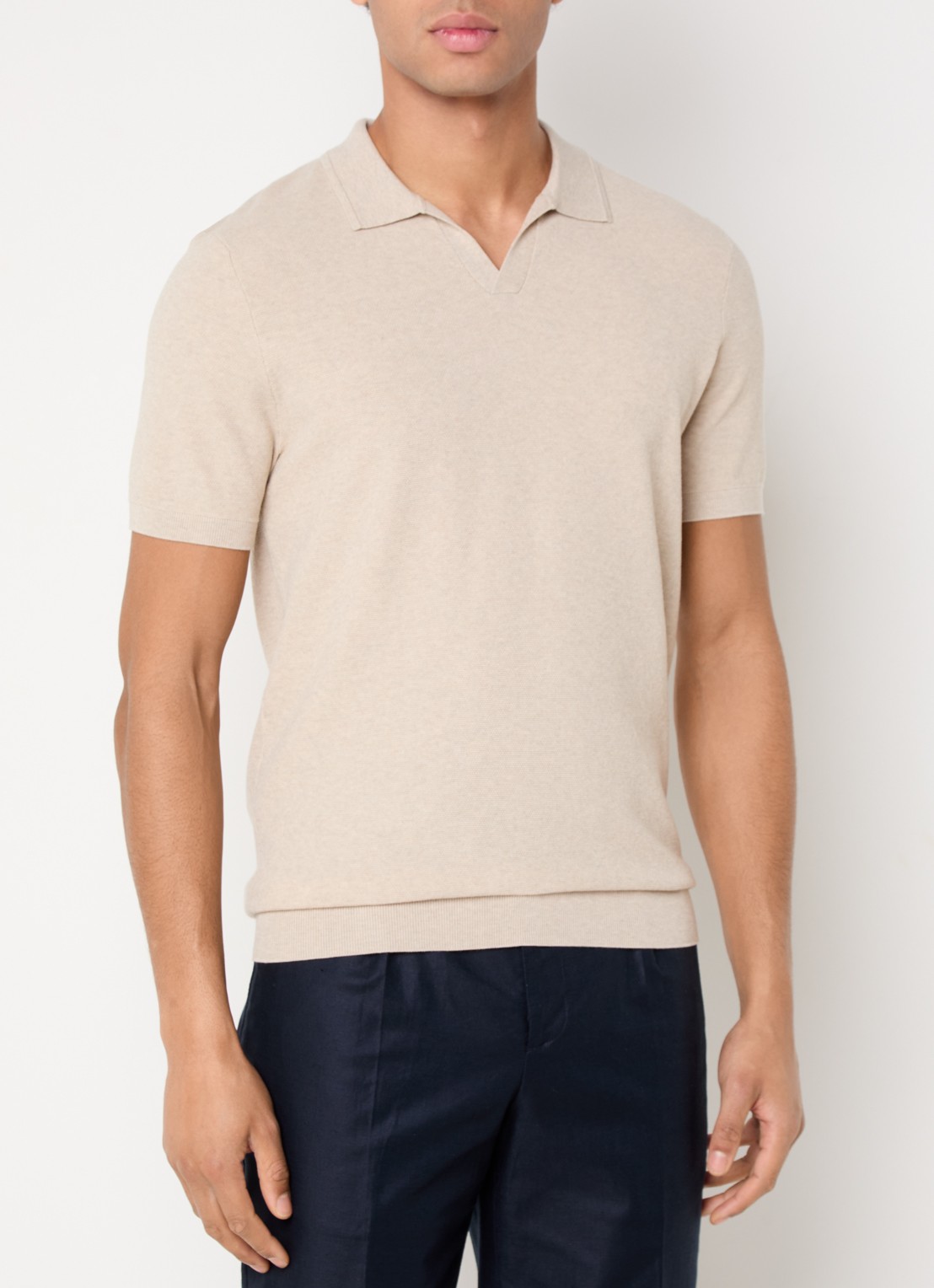 Profuomo Luxury regular fit polo   - detail beige