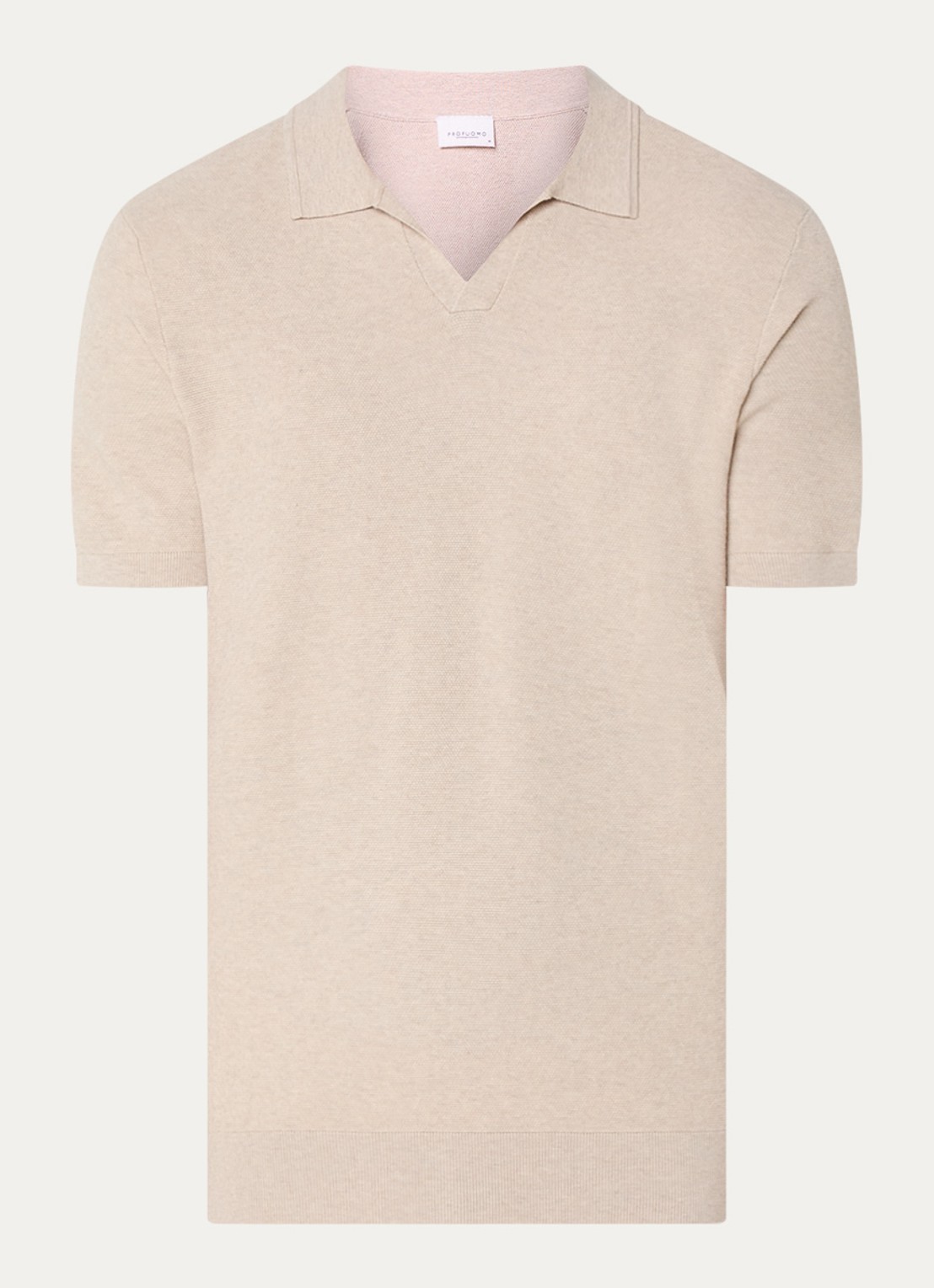 Profuomo Luxury regular fit polo   - voorkant 3 beige