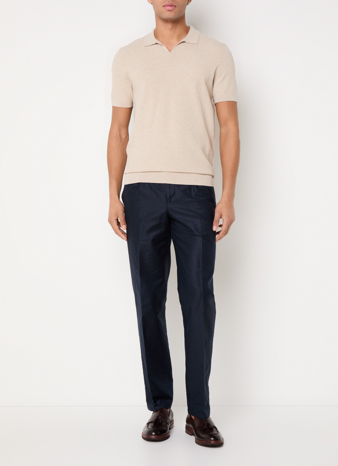 Profuomo Luxury regular fit polo   - voorkant 4 beige