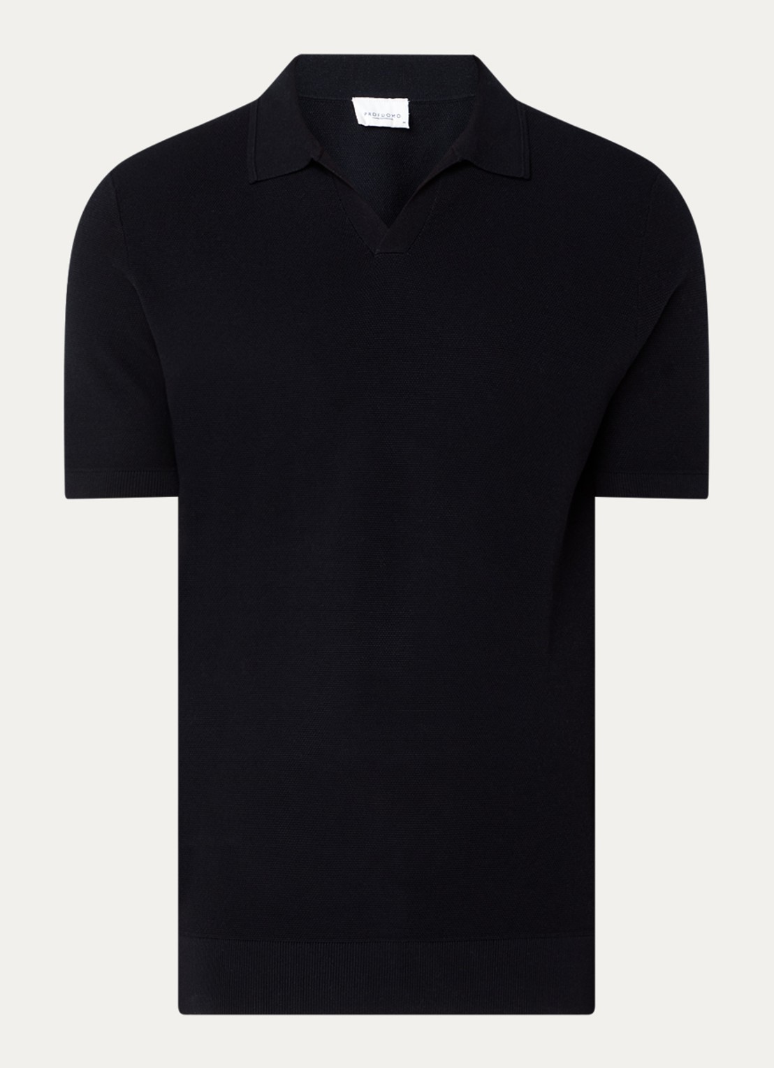 Profuomo Luxury regular fit polo   - voorkant 3 donkerblauw