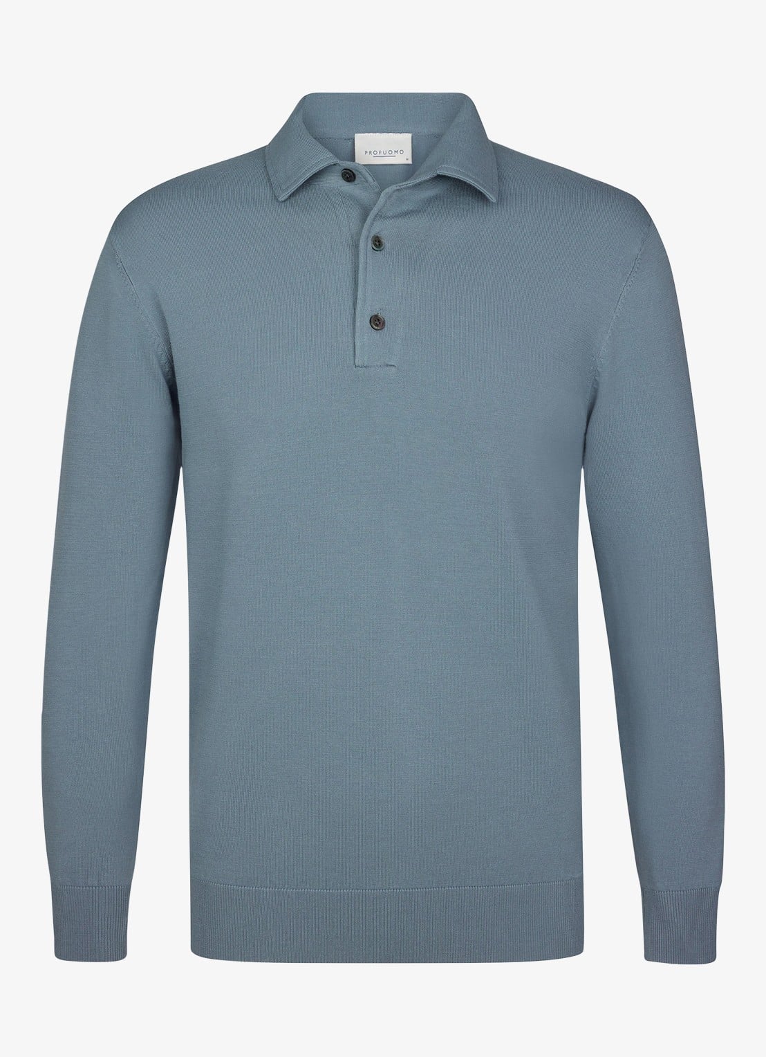 Profuomo Luxury regular fit polo - voorkant 5 blauwgrijs