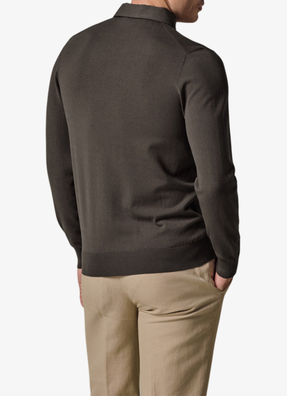 Profuomo Luxury regular fit polo - achterkant 6 bruin