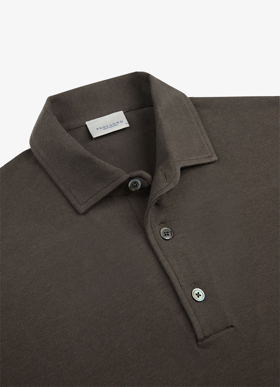 Profuomo Luxury regular fit polo - detail 2 bruin