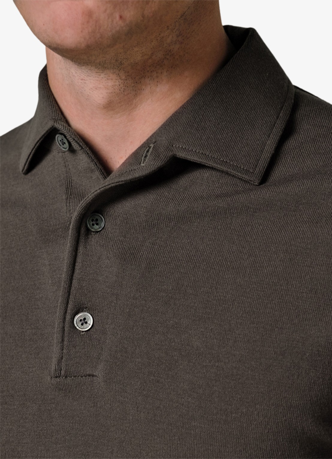 Profuomo Luxury regular fit polo - detail 3 bruin