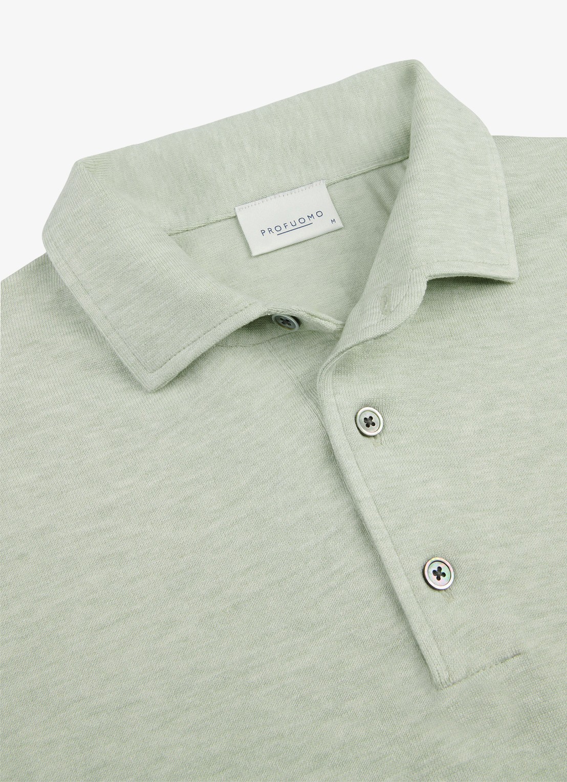 Profuomo Luxury regular fit polo - detail 5 lichtgroen