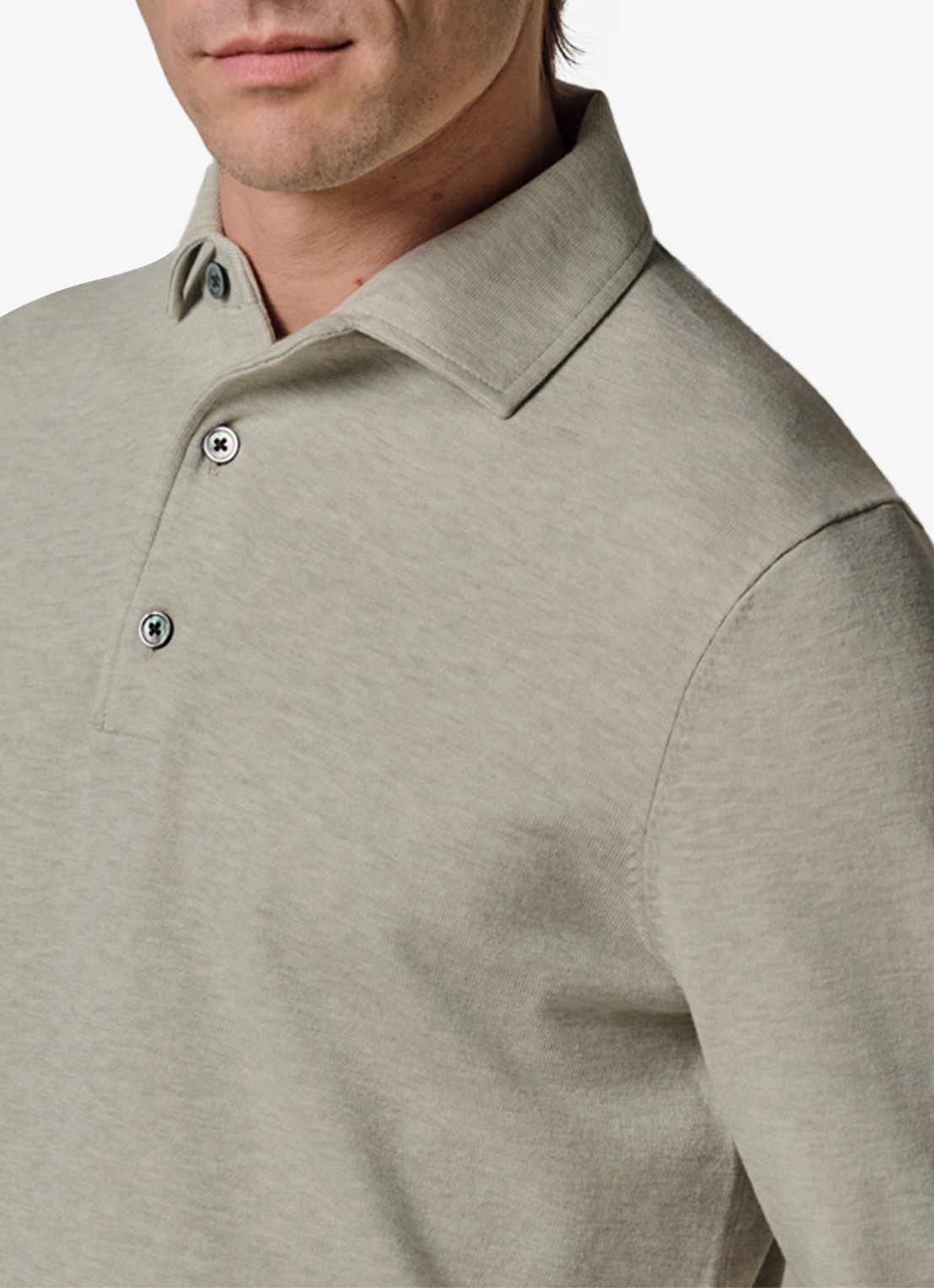 Profuomo Luxury regular fit polo - detail 6 lichtgroen