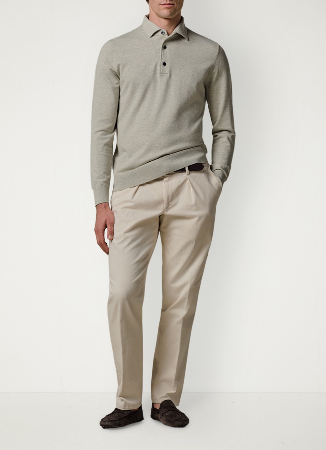 Profuomo Luxury regular fit polo - voorkant 3 lichtgroen