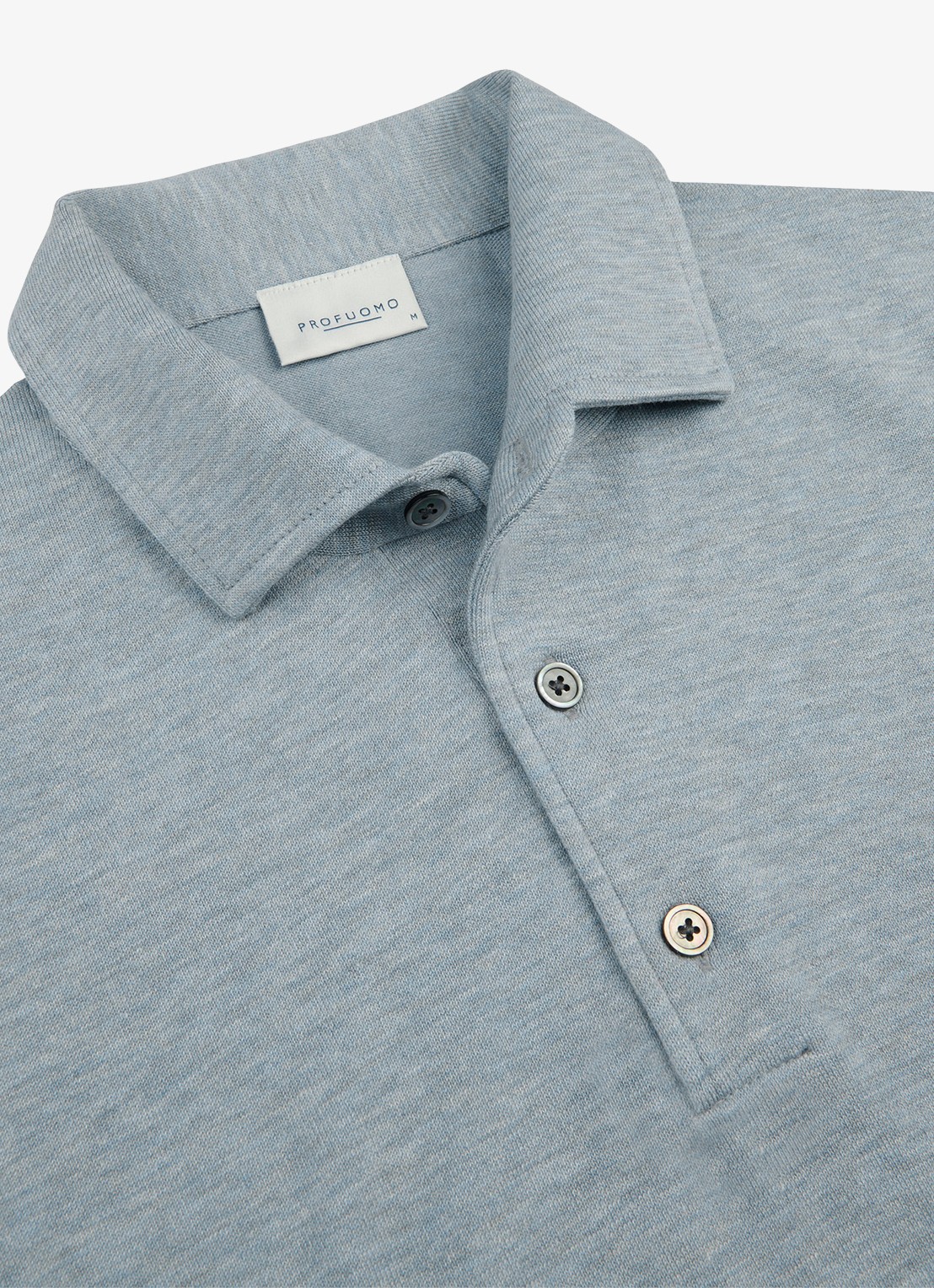 Profuomo Luxury regular fit polo - detail 2 blauw