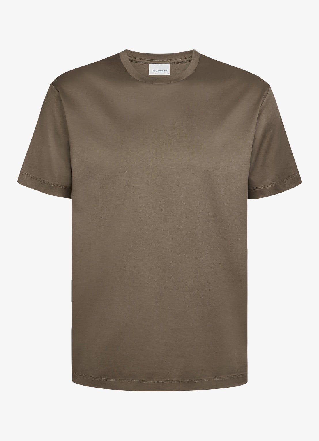 Profuomo Luxury T-shirt met stretch - voorkant taupe