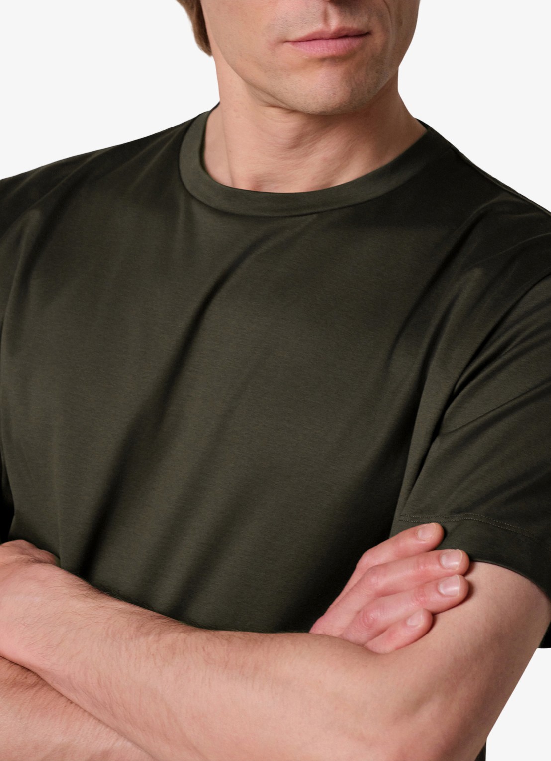 Profuomo Luxury T-shirt met stretch - detail 6 donkergroen