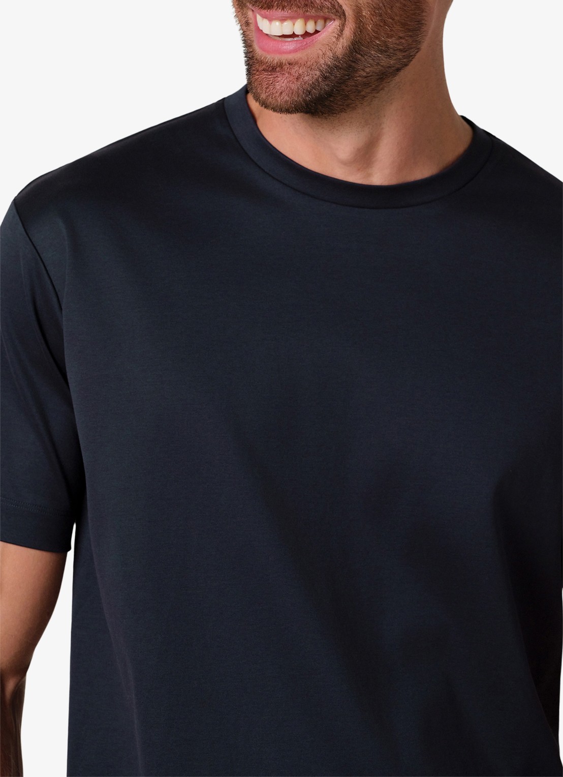 Profuomo Luxury T-shirt met stretch - detail 7 donkerblauw