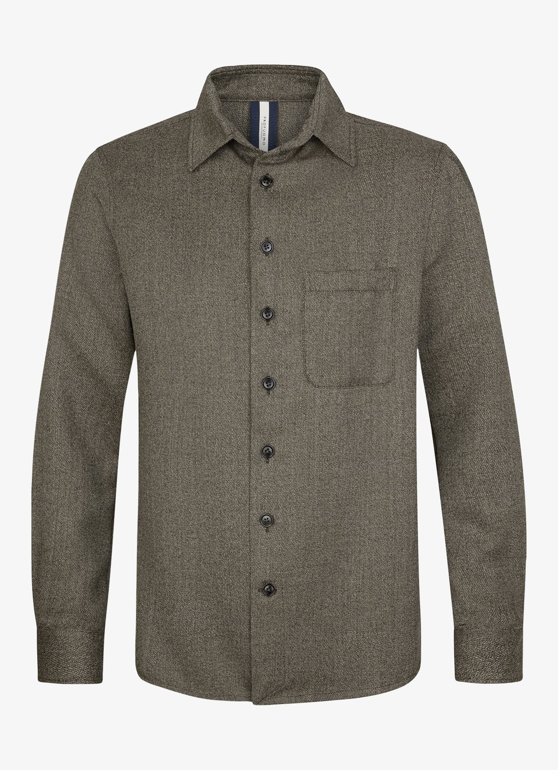Profuomo Mouline regular fit overshirt in wol blend - voorkant bruin