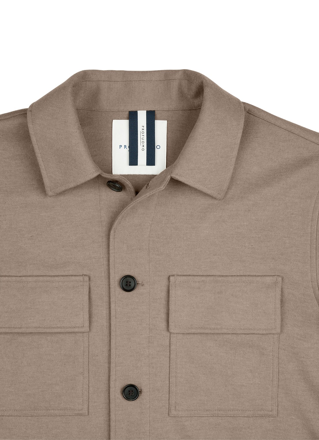 Profuomo Overshirt met borstzakken - detail 6 beige