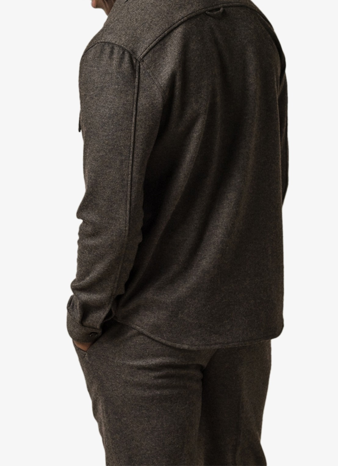 Profuomo Overshirt met borstzakken - achterkant bruin
