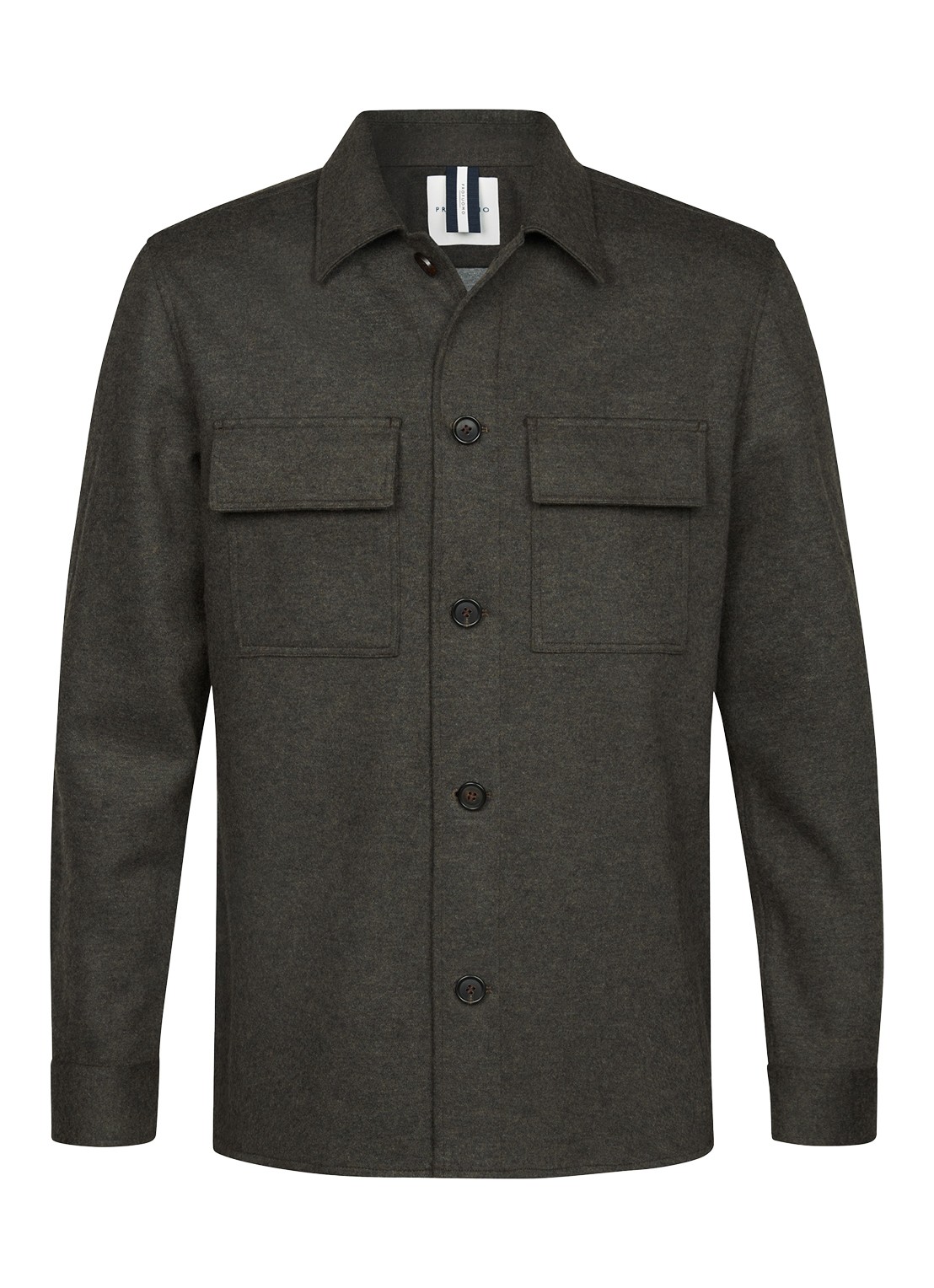 Profuomo Overshirt met borstzakken - voorkant 2 bruin
