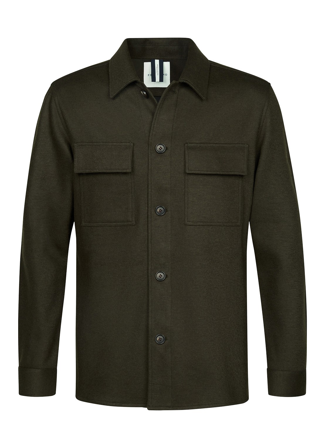 Profuomo Overshirt met borstzakken - voorkant donkergroen