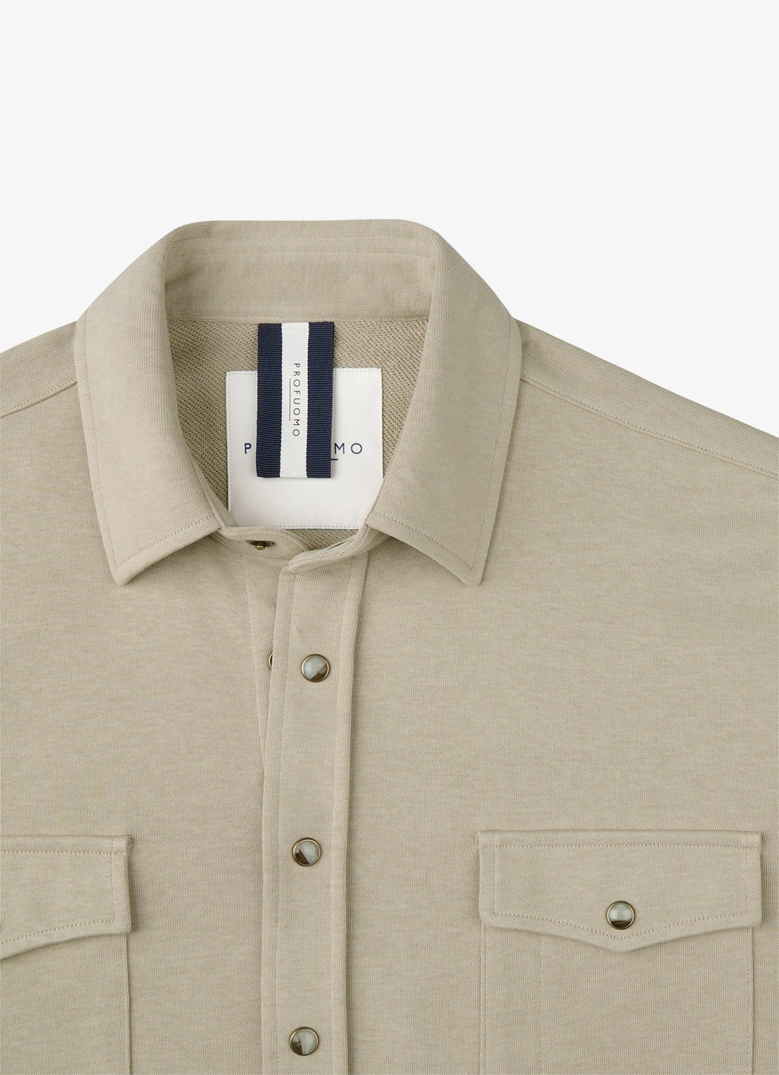 Profuomo Overshirt met borstzakken - detail 6 beige