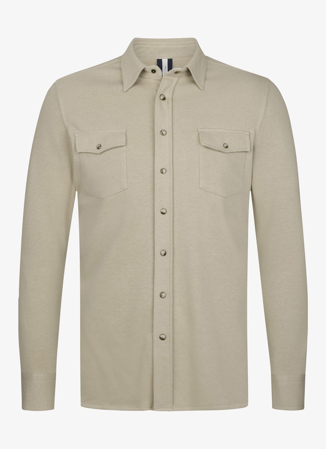 Profuomo Overshirt met borstzakken - voorkant 2 beige