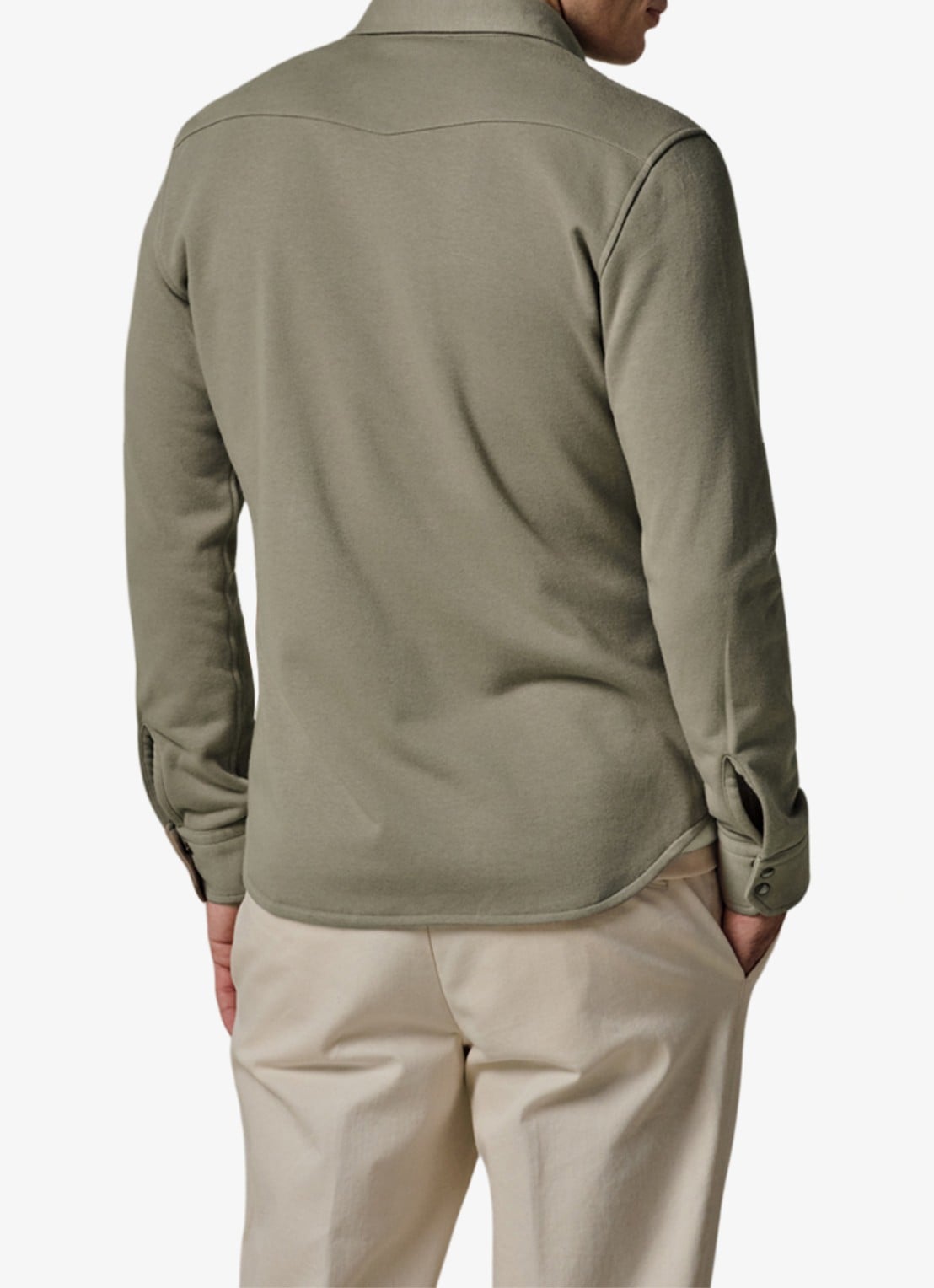 Profuomo Overshirt met borstzakken - achterkant 6 middengroen