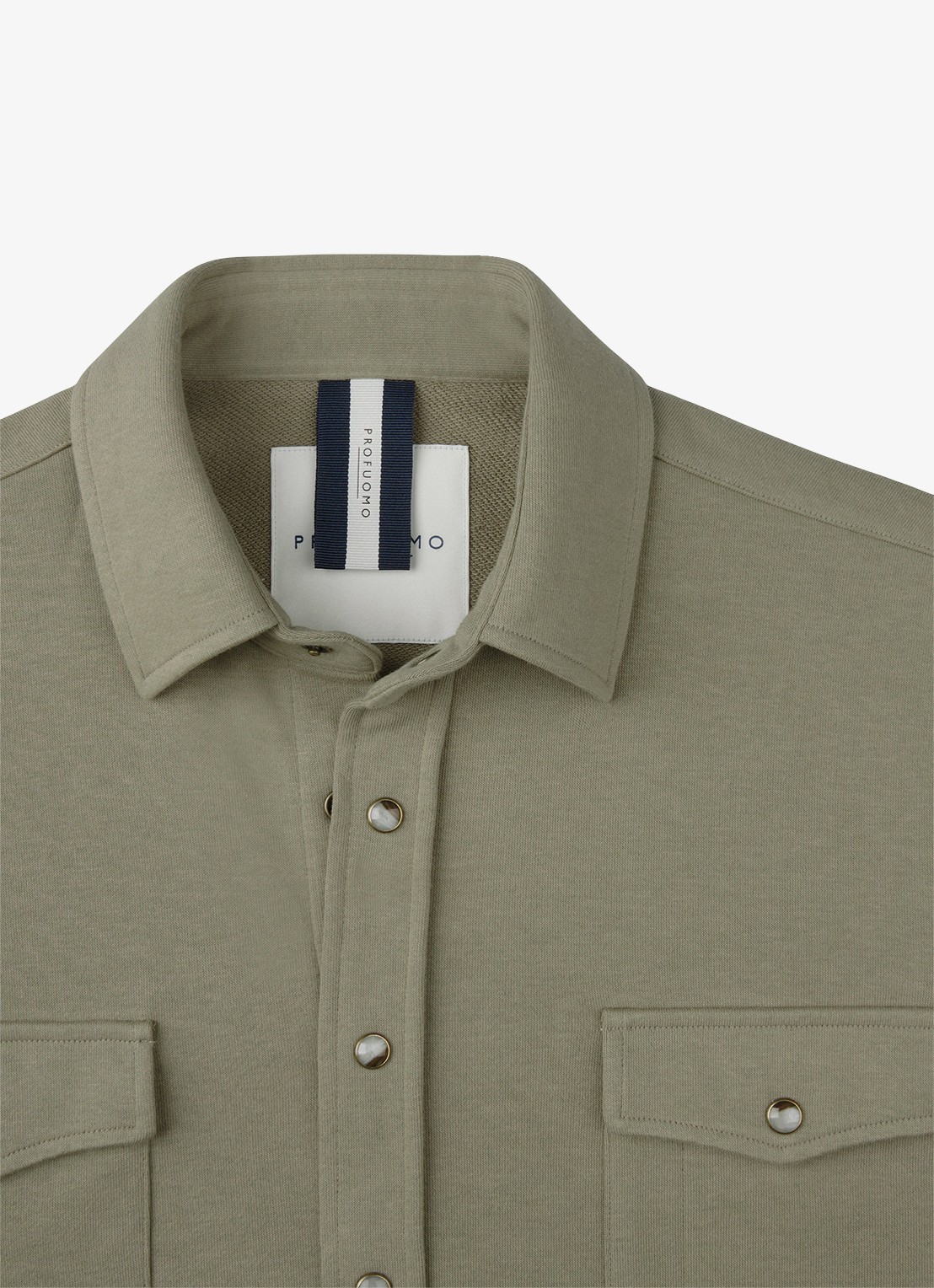 Profuomo Overshirt met borstzakken - detail 3 middengroen