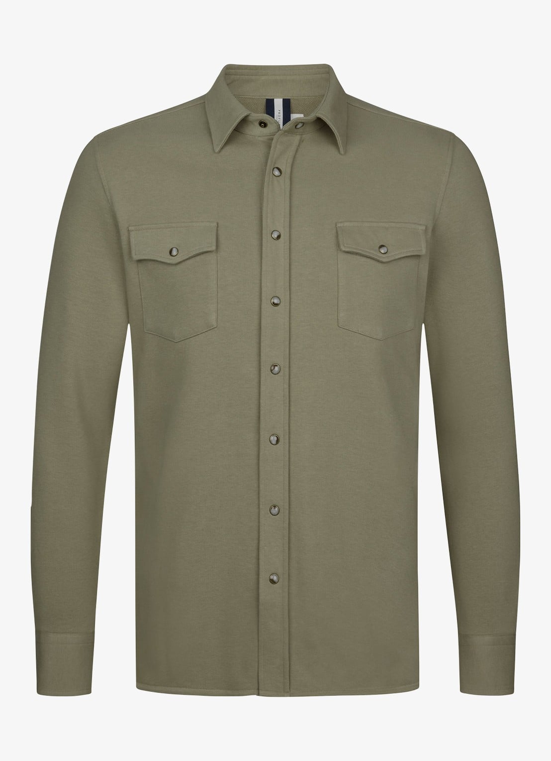 Profuomo Overshirt met borstzakken - voorkant 4 middengroen