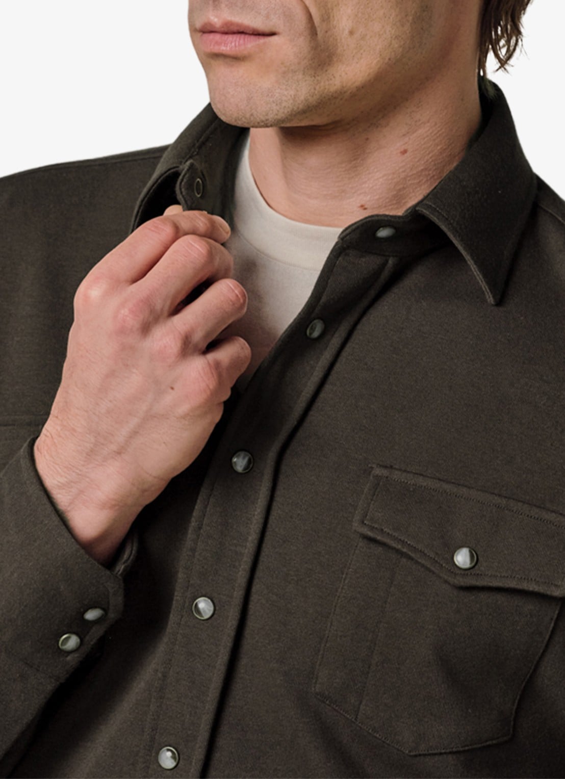 Profuomo Overshirt met borstzakken - detail 5 bruin