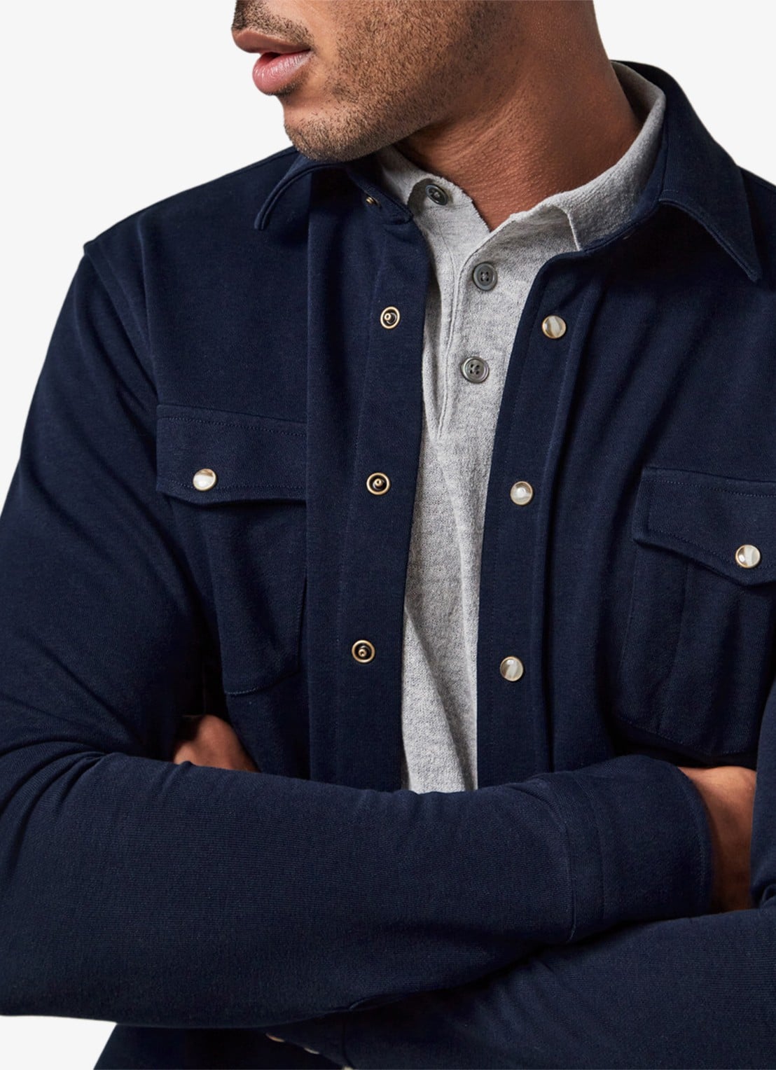 Profuomo Overshirt met borstzakken - detail 2 blauw