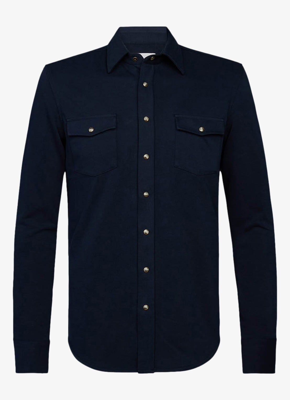 Profuomo Overshirt met borstzakken - voorkant 4 blauw