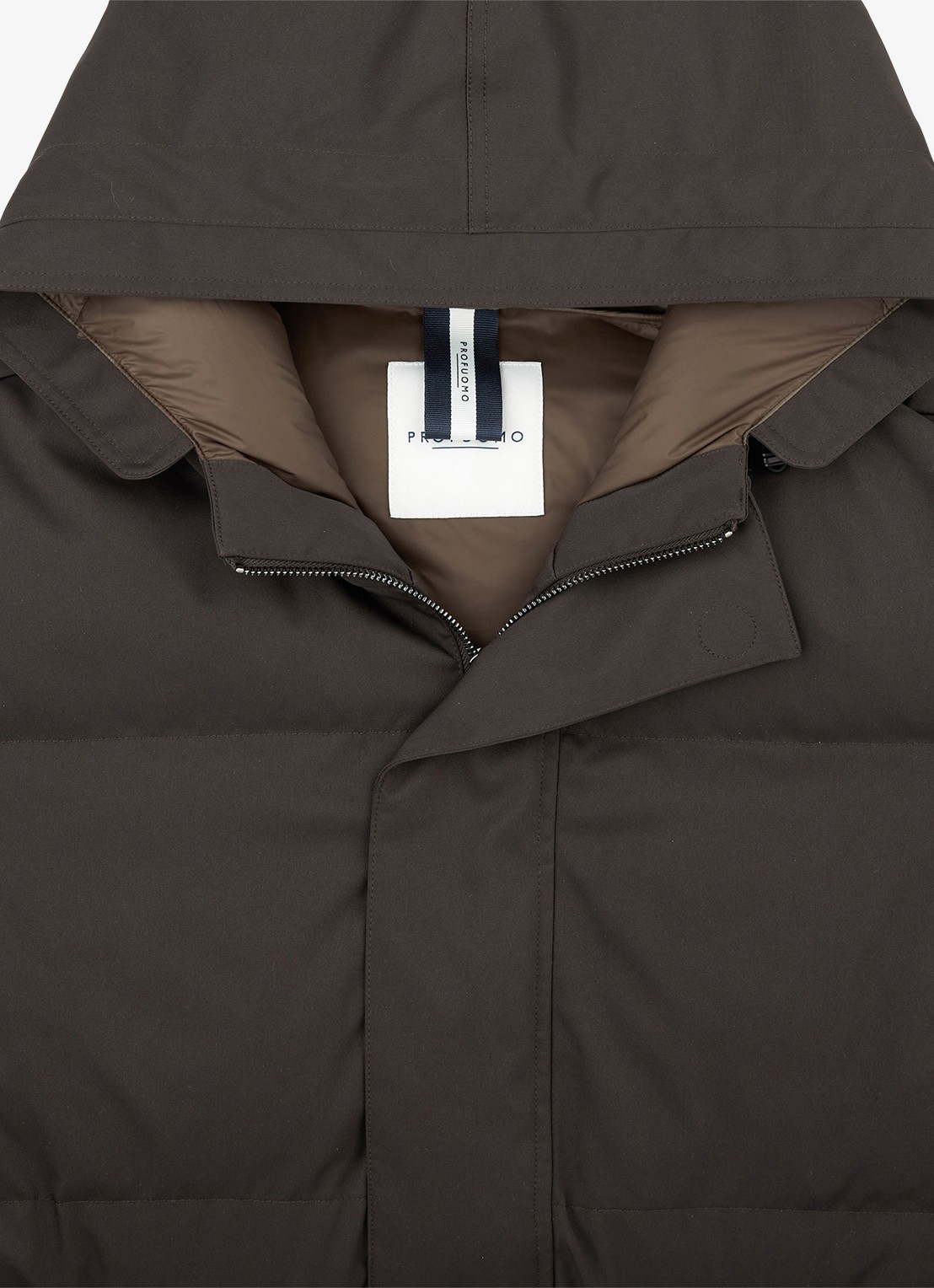 Profuomo Parka met capuchon - detail 2 donkerbruin