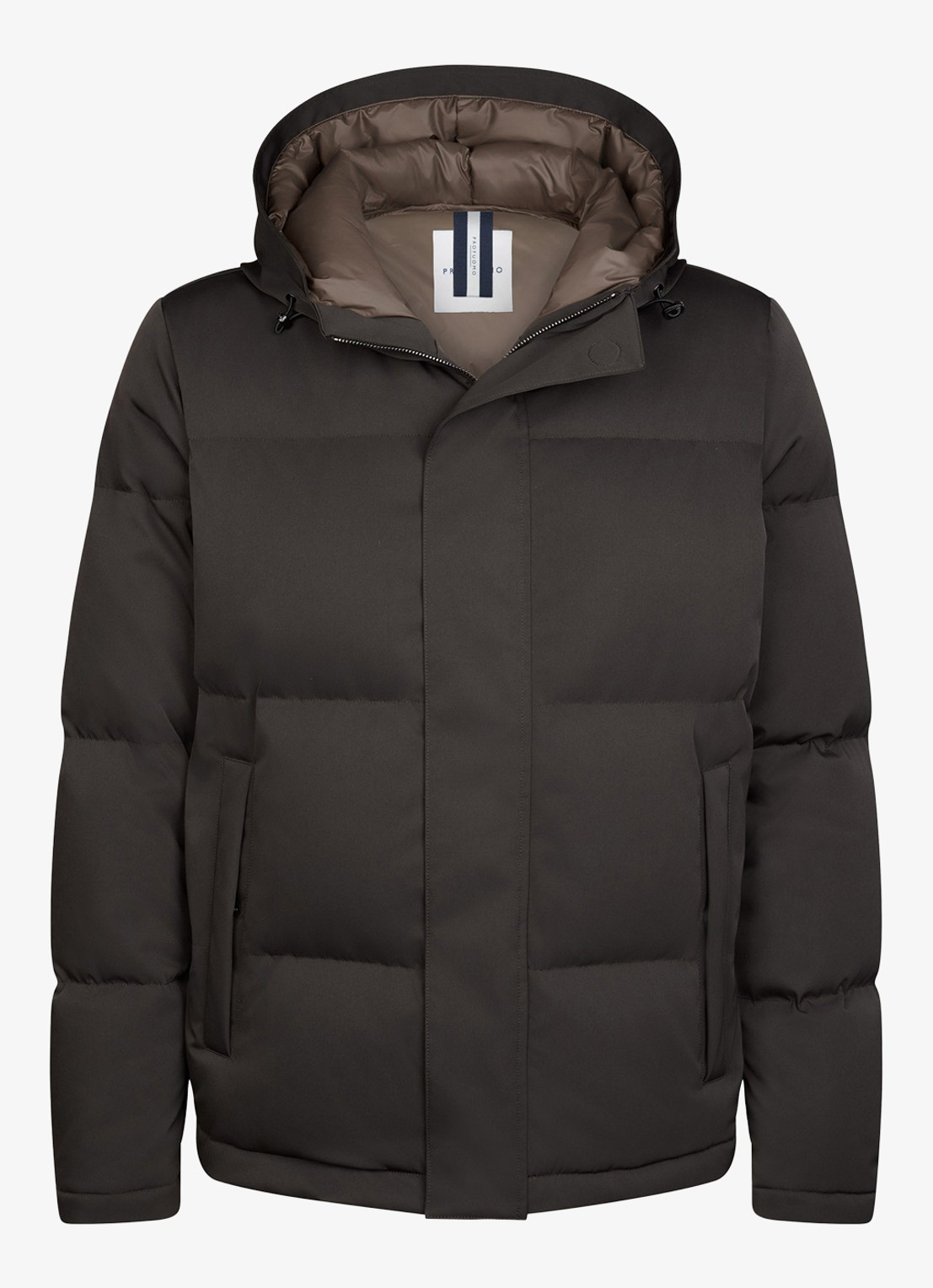 Profuomo Parka met capuchon - voorkant 5 donkerbruin