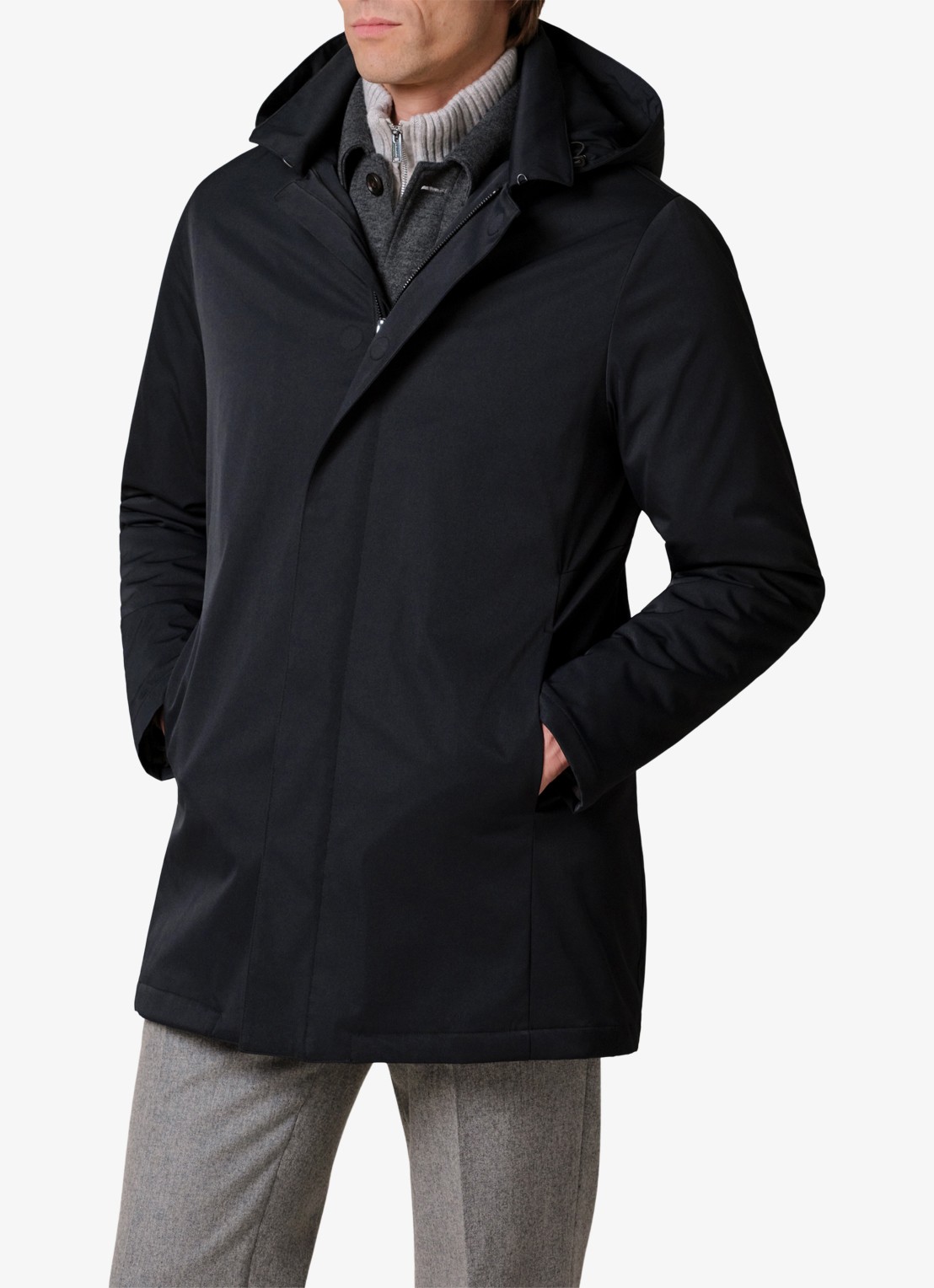 Profuomo Parka met capuchon - detail 3 zwart