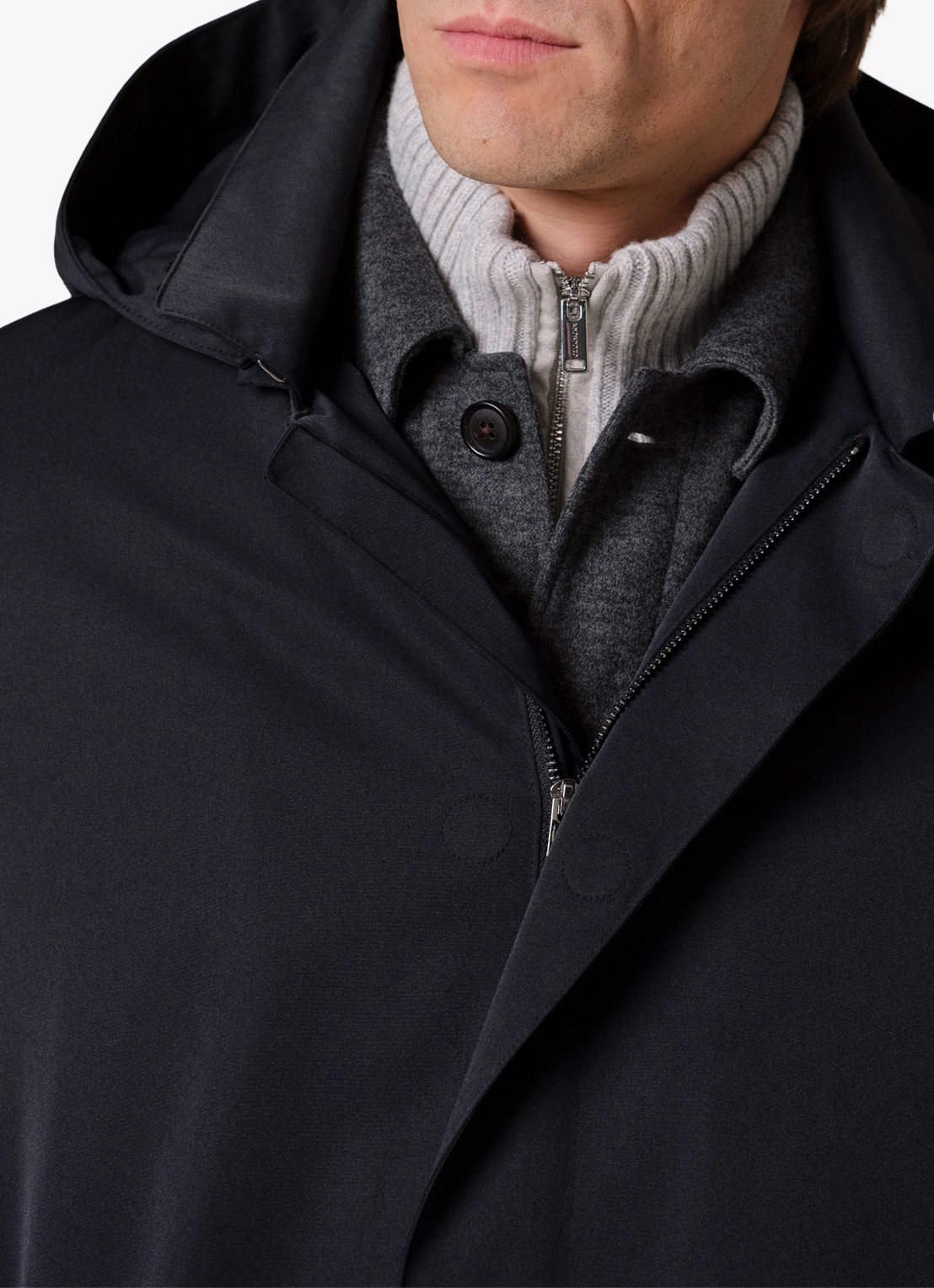 Profuomo Parka met capuchon - detail 6 zwart
