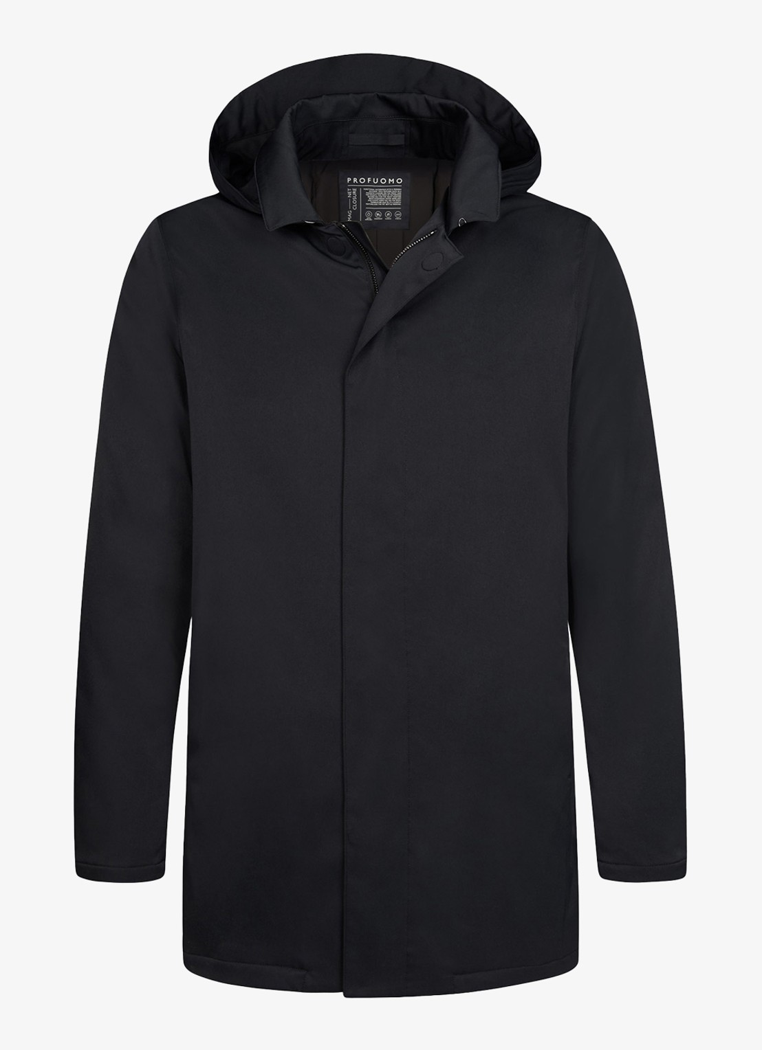 Profuomo Parka met capuchon - voorkant zwart