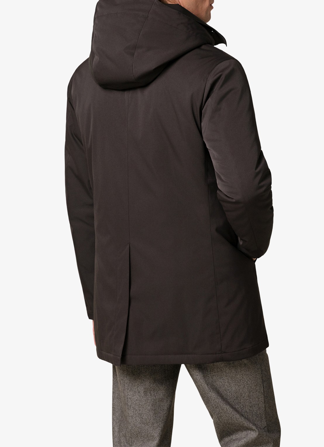 Profuomo Parka met capuchon - achterkant 3 donkerbruin