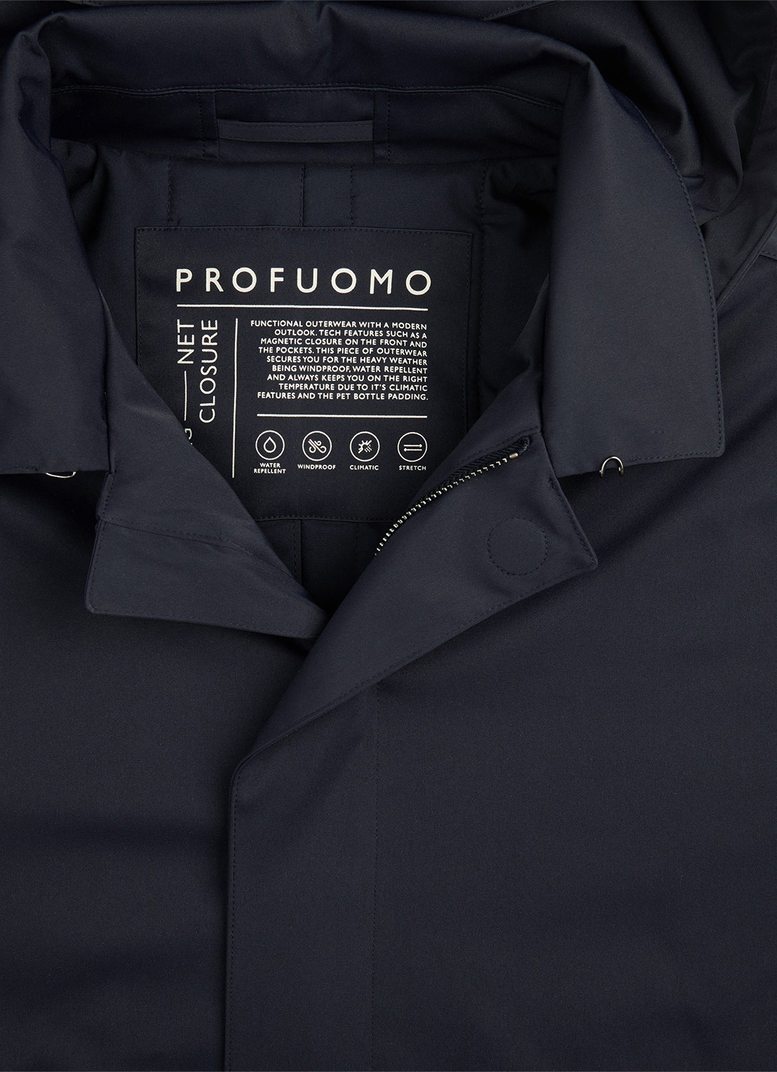 Profuomo Parka met capuchon - detail 4 donkerblauw