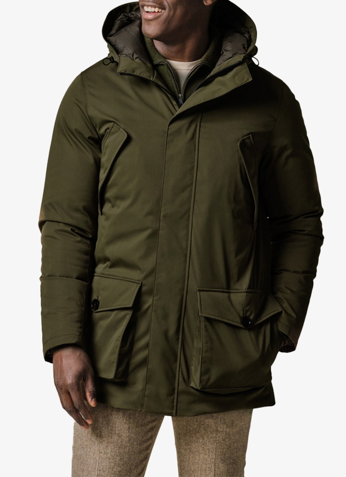 Profuomo Parka met klepzakken - detail 4 groen